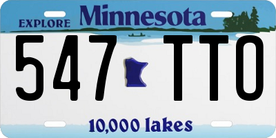 MN license plate 547TTO