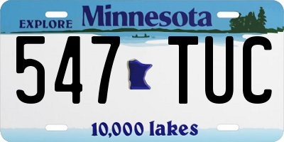 MN license plate 547TUC