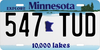 MN license plate 547TUD
