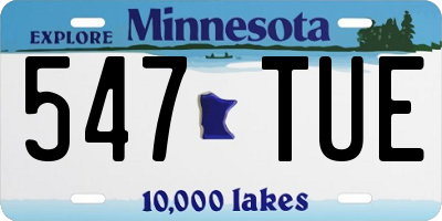 MN license plate 547TUE
