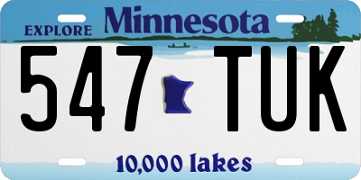 MN license plate 547TUK