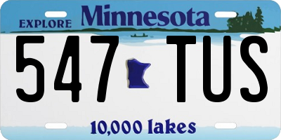 MN license plate 547TUS