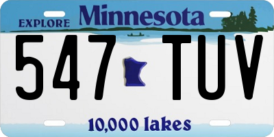 MN license plate 547TUV