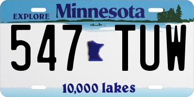 MN license plate 547TUW