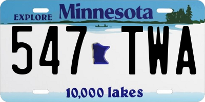 MN license plate 547TWA