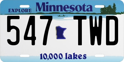MN license plate 547TWD
