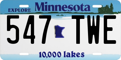 MN license plate 547TWE