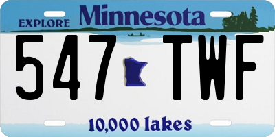 MN license plate 547TWF