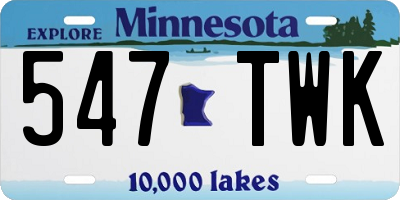 MN license plate 547TWK