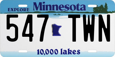 MN license plate 547TWN