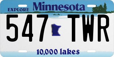 MN license plate 547TWR