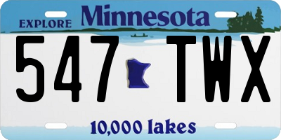 MN license plate 547TWX