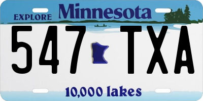 MN license plate 547TXA