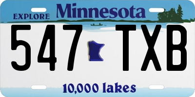 MN license plate 547TXB