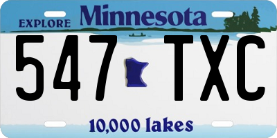 MN license plate 547TXC