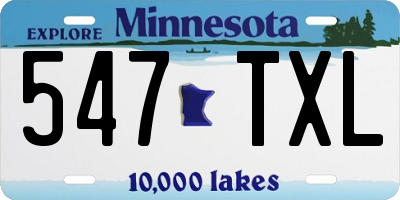 MN license plate 547TXL