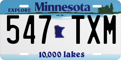 MN license plate 547TXM