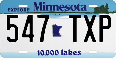 MN license plate 547TXP