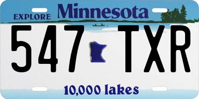 MN license plate 547TXR