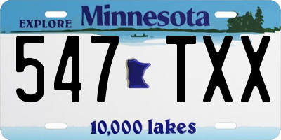 MN license plate 547TXX