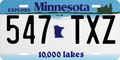 MN license plate 547TXZ