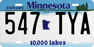 MN license plate 547TYA