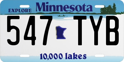 MN license plate 547TYB
