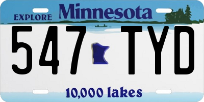 MN license plate 547TYD
