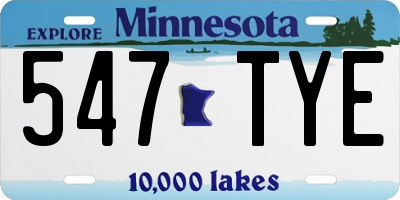 MN license plate 547TYE
