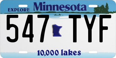 MN license plate 547TYF