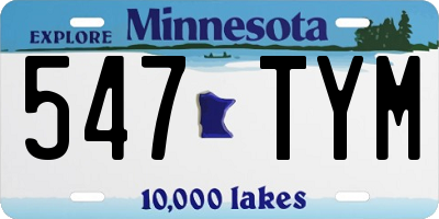 MN license plate 547TYM