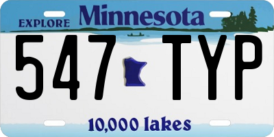 MN license plate 547TYP