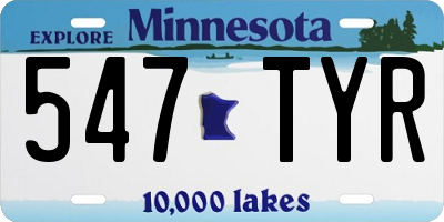 MN license plate 547TYR