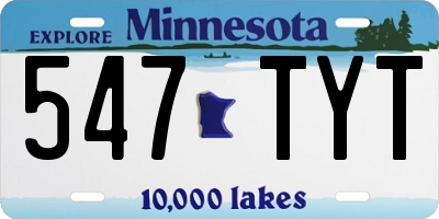 MN license plate 547TYT