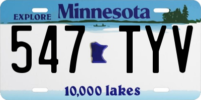 MN license plate 547TYV