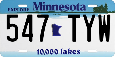 MN license plate 547TYW