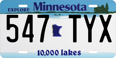 MN license plate 547TYX