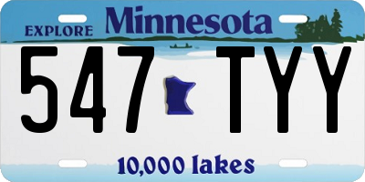 MN license plate 547TYY