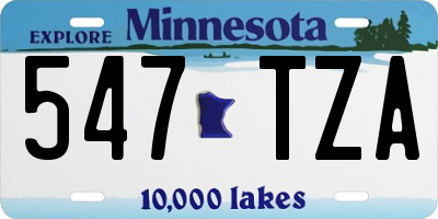 MN license plate 547TZA