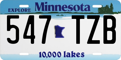 MN license plate 547TZB