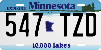 MN license plate 547TZD