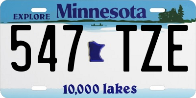 MN license plate 547TZE