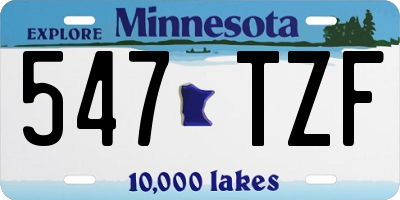 MN license plate 547TZF