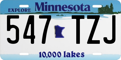 MN license plate 547TZJ