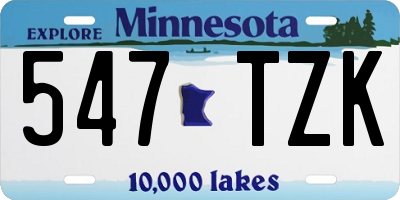 MN license plate 547TZK