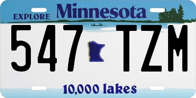 MN license plate 547TZM