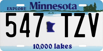 MN license plate 547TZV