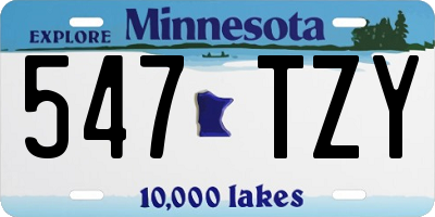 MN license plate 547TZY