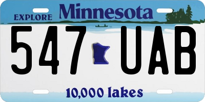 MN license plate 547UAB