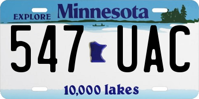 MN license plate 547UAC